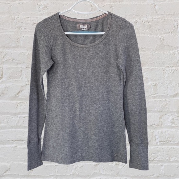aerie Other - Aerie Heather Gray Cotton Thermal Pajama Long Sleeve Top Sz Med Sleepwear Cozy